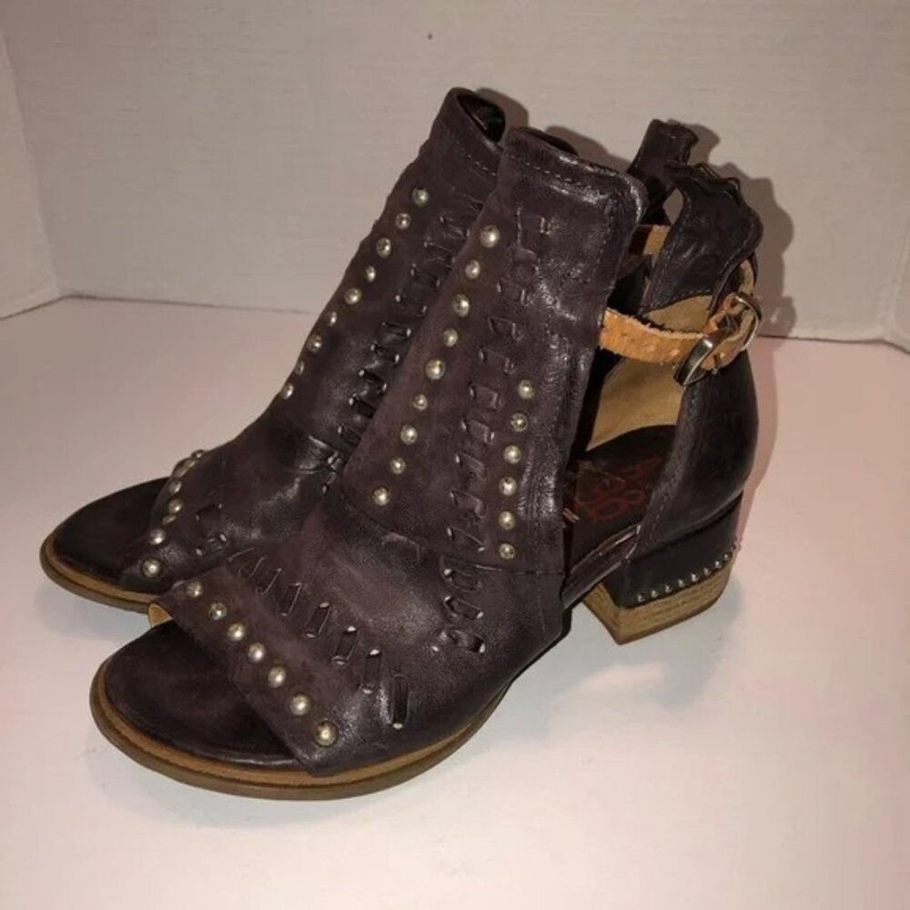 A.S.98 x Free People Brown Studded Nora Fair Winds Cage Sandals Shoes sz 36 - Picture 3 of 6